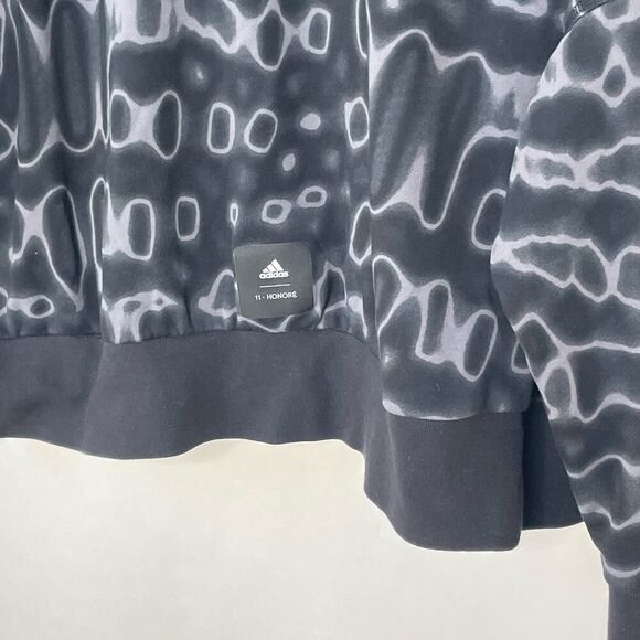 Adidas 11 Honoré Sweatshirt Women's Plus 1X Black Grey Pullover Animal Prt $120 - Picture 8 of 11